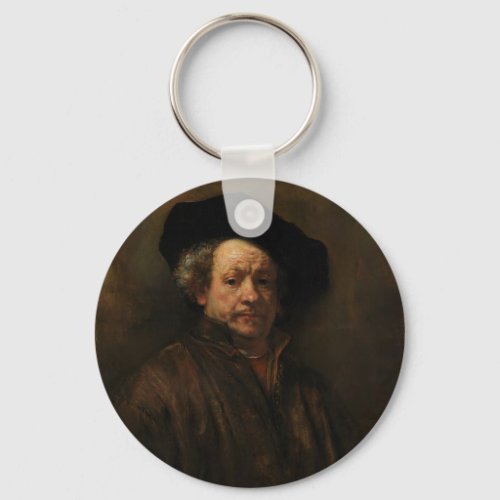 Rembrandt van Rijns Self Portrait Fine Art Keychain