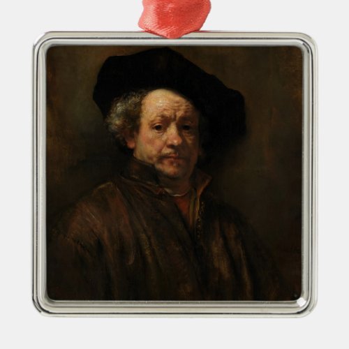 Rembrandt van Rijns Self Portrait Fine Art Metal Ornament