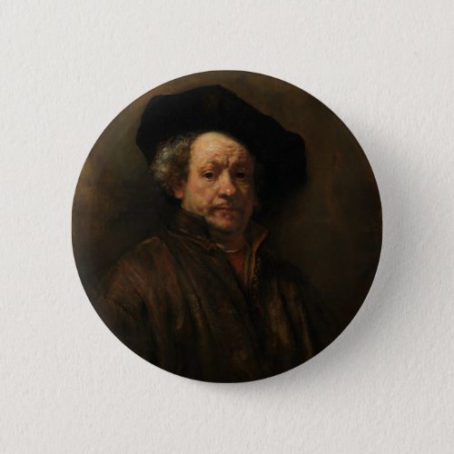 Rembrandt van Rijns Self Portrait Fine Art Pinback Button