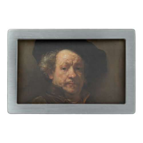 Rembrandt van Rijns Self Portrait Fine Art Rectangular Belt Buckle