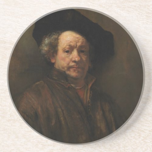 Rembrandt van Rijns Self Portrait Fine Art Sandstone Coaster
