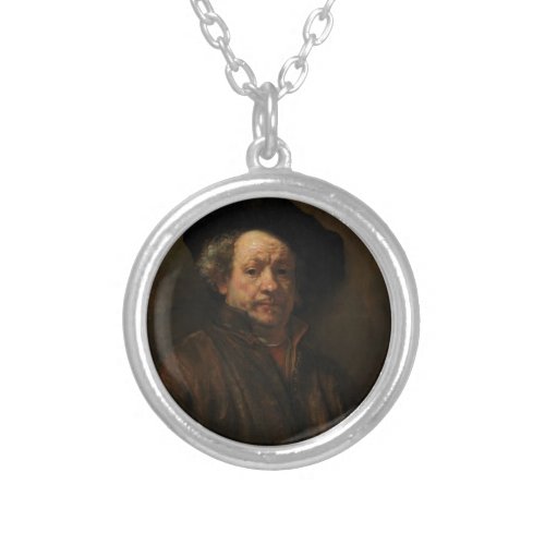 Rembrandt van Rijns Self Portrait Fine Art Silver Plated Necklace