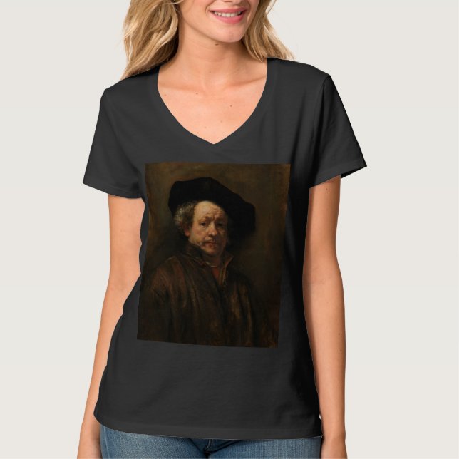 Rembrandt van Rijn's Self Portrait Fine Art T-Shirt (Front)