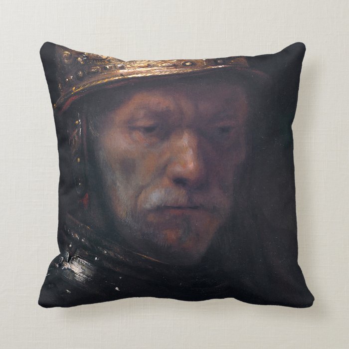 Rembrandt's Man in a Golden helmet Throw Pillow