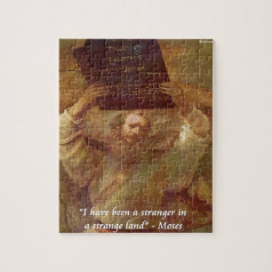 Rembrandt's Moses & Biblical Quote Jigsaw Puzzle