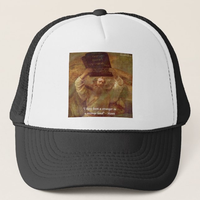 Rembrandt's Moses & Biblical Quote Trucker Hat (Front)