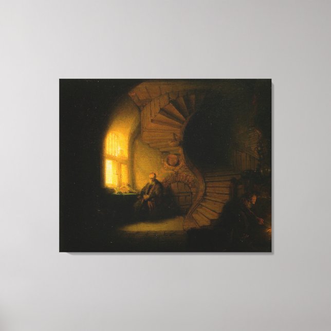 Rembrandt's The Philosopher in Meditation Canvas Print (Front)