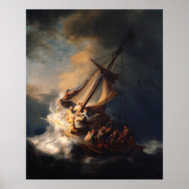 Rembrandt's The Storm on the Sea of Galilee  Poster (Front)