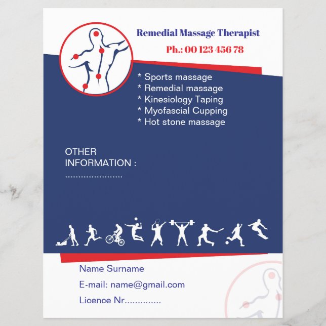 Remedial massage flyer template (Front)