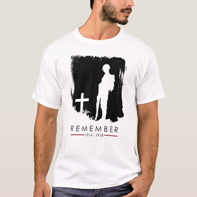Remember 1914 - 1918 WW1 Veteran T-Shirt (Front)