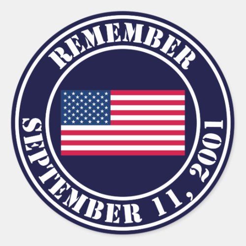 Remember 911 classic round sticker