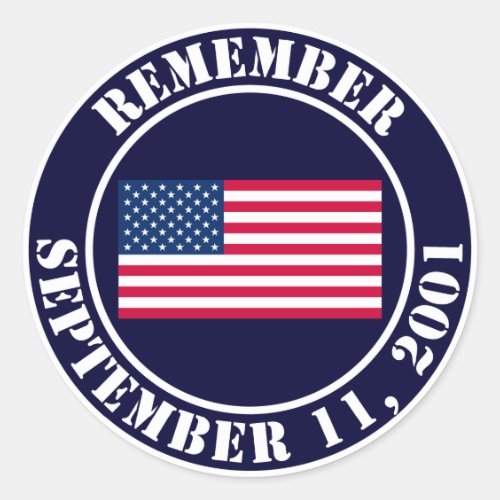 Remember 9/11 classic round sticker