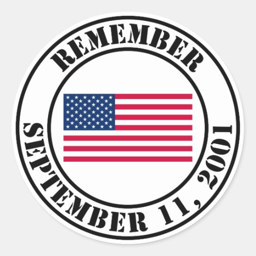 Remember 911 classic round sticker