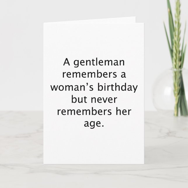 Remember A Womans Birthday Card (Front)