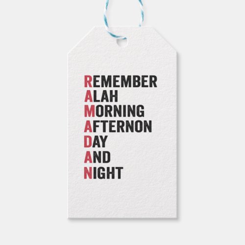 Remember Alah Morning Afternoon Day and Night Gift Tags