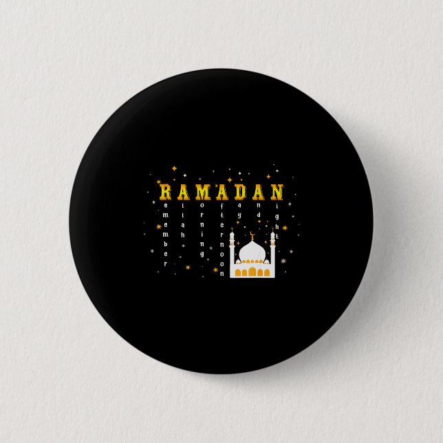 Remember Allah Ramadan Mubarak Kareem  Button (Front)