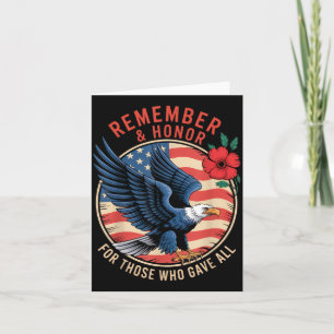 Remember and Honor Bald Eagle Memorial Day Tribute Card