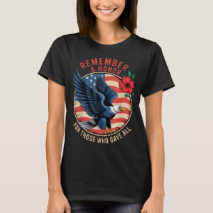 Remember and Honor Bald Eagle Memorial Day Tribute T-Shirt