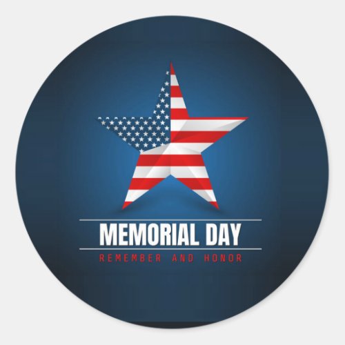Remember And Honor Classic Round Sticker