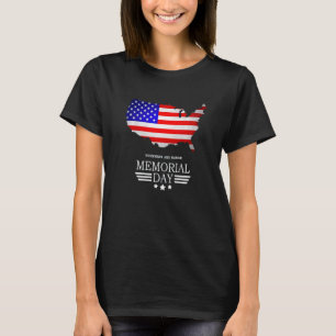 Remember And Honor Memorial Day American Flag T-Shirt
