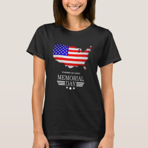Remember And Honor Memorial Day American Flag T-Shirt
