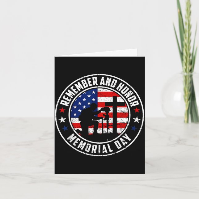 Remember and Honor Memorial Day Flag USA Fallen Card (Front)