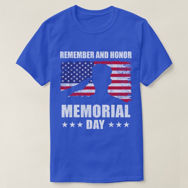 Remember And Honor Memorial Day T-Shirt (Design Front)