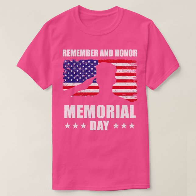 Remember And Honor Memorial Day  T-Shirt (Design Front)