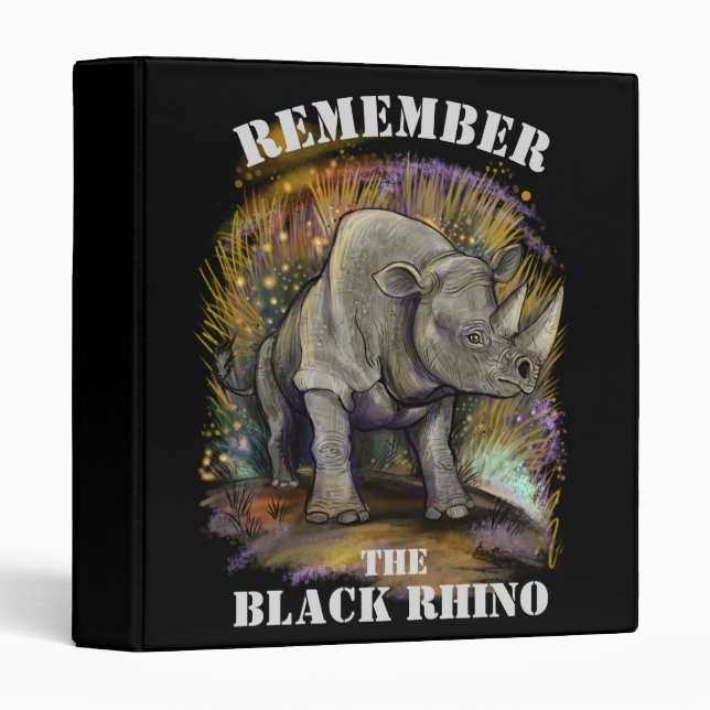 Remember Black Rhino 3 Ring Binder (Front/Spine)