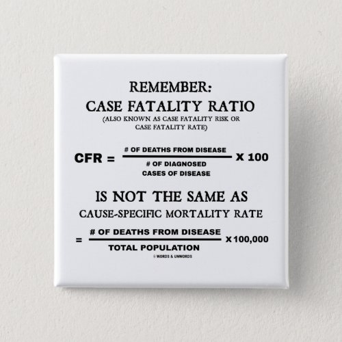 Remember Case Fatality Ratio Is Not Same As Cause Button