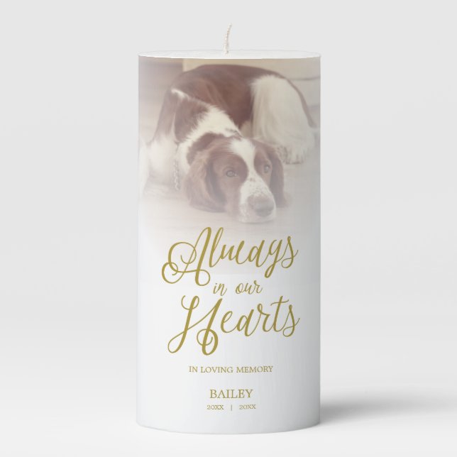 Remember Dog Beloved One Pet Passed Away Pillar Candle (Front)