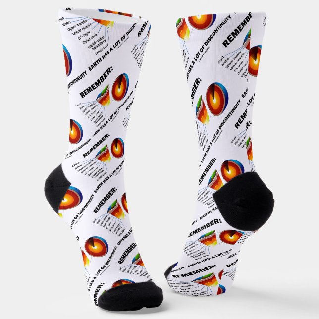 Remember: Earth Has A Lot Of Discontinuity Humor Socks (Angled)