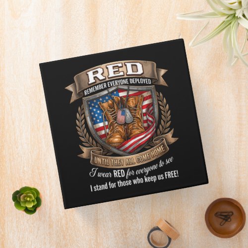 Remember Everyone Deployed Military Red Friday 3 Ring Binder