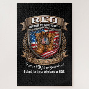 Remember Everyone Deployed Military Red Friday Jigsaw Puzzle