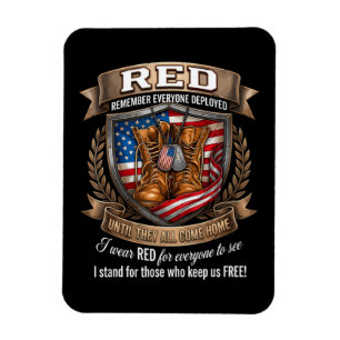 Remember Everyone Deployed Military Red Friday Magnet