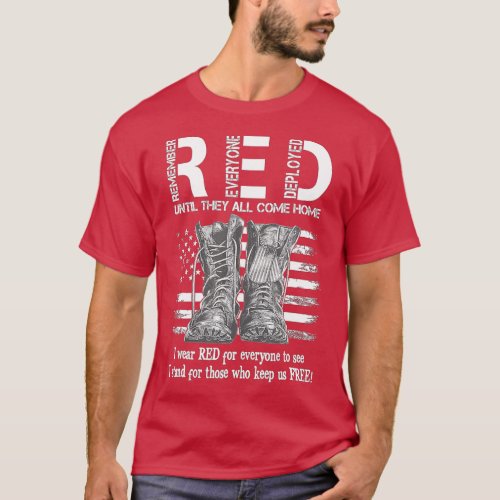 Remember Everyone Veteran Deployed RED Friday 114 T_Shirt