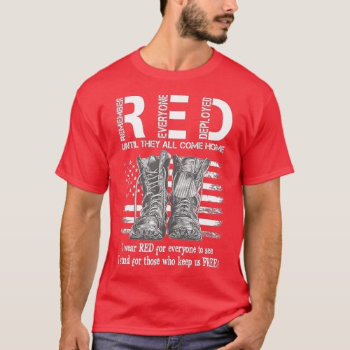 Remember Everyone Veteran Deployed RED Friday 53 T_Shirt