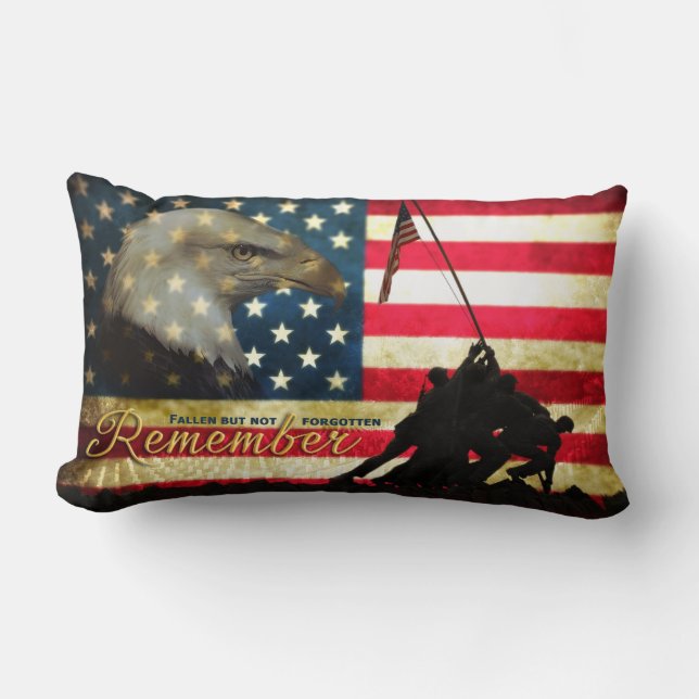 Remember... Fallen but not forgotten Memorial Lumbar Pillow (Front)