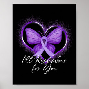 Remember For You Alzheimerheimer's Awareness Purpl Poster
