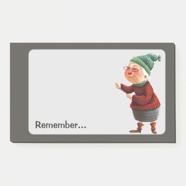 Remember Fun Old Lady Task Keeper Post-it Notes (Front)