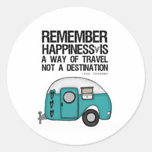 remember happiness classic round sticker