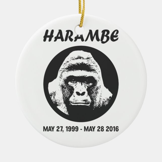 Remember Harambe Ceramic Ornament (Front)