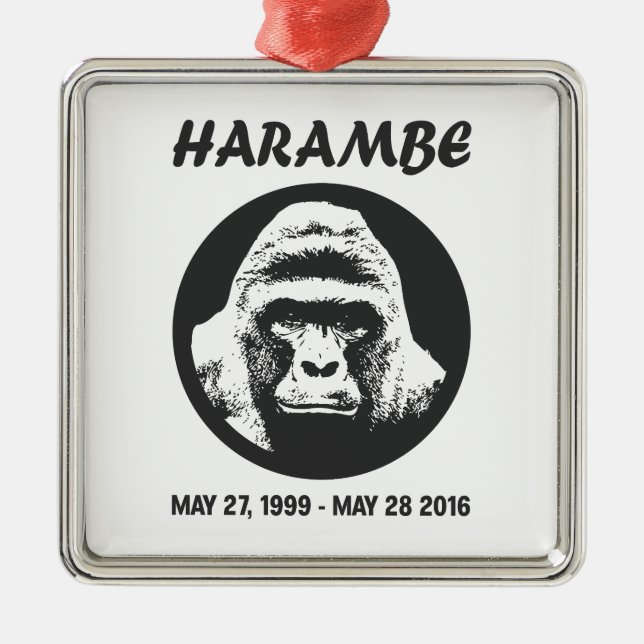Remember Harambe Metal Ornament (Front)
