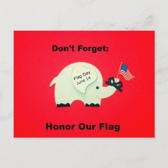 Remember: Honor Our Flag Postcard (Front)