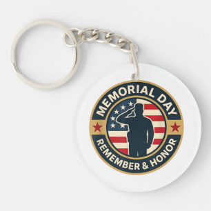 Remember & Honor Patriotic Veterans Memorial Day Keychain