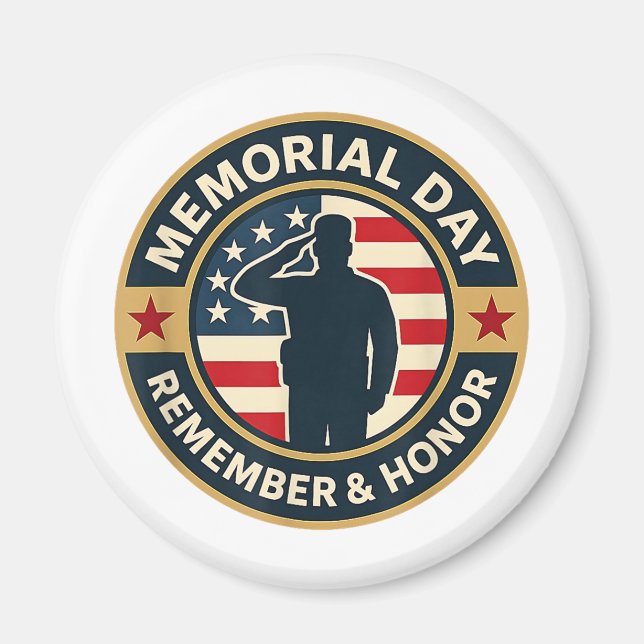 Remember & Honor Patriotic Veterans Memorial Day Magnet (Front)