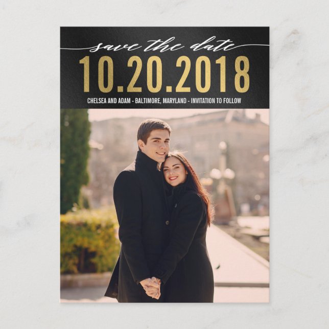 Remember It Modern Save The Date Postcard (Front)