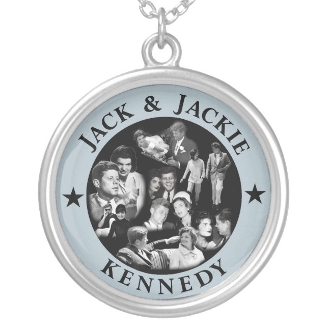 Remember Jack & Jackie Kennedy Silver Plated Necklace (Front)
