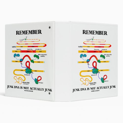 Remember Junk DNA Is Not Actually Junk Mature RNA 3 Ring Binder