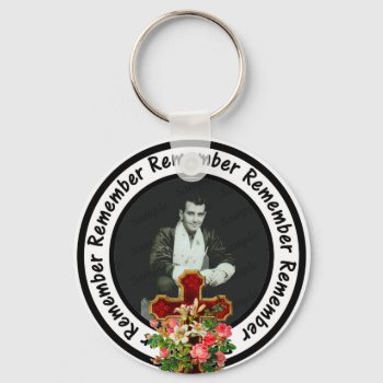 Remember Loved One Frame Circle Add Your Photo Keychain by StarStruckDezigns at Zazzle